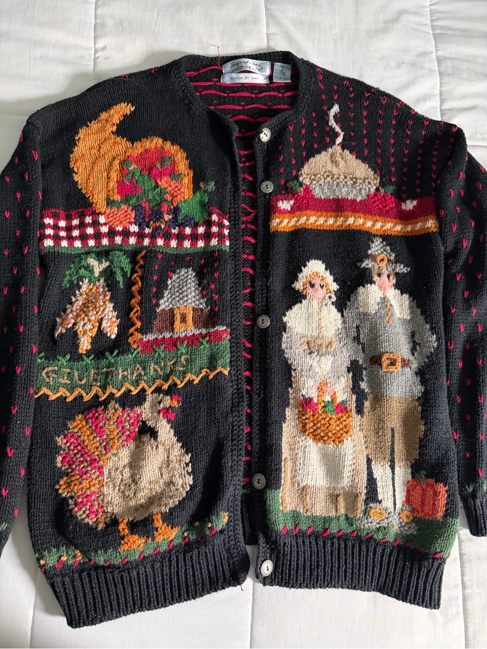 Ugly Thanksgiving Knit Cardigan Sweater XL